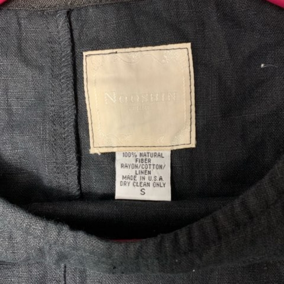✨ - Nooshin Femme sz s Black Linen Blend Top - Picture 2 of 5